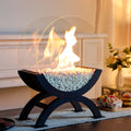 48cm H Portable Round Tabletop Fireplace